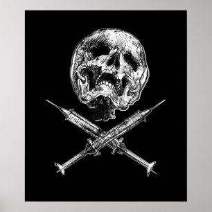 Poster Crâne et seringues