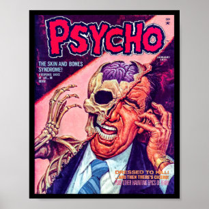 Poster Crâne Halloween Horreur Vintage Bande Dessinée Rét