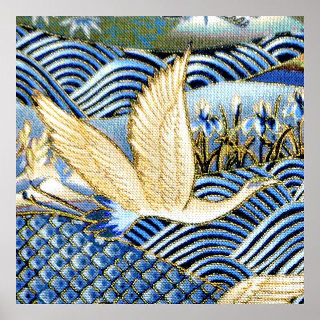 Poster Crane japonaise personnalisée (Devant)