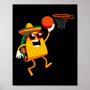 Poster Crâne jouant au taco pour la célébration de Cinco
