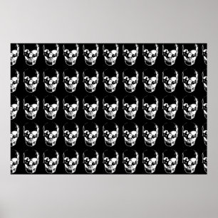 Poster Crâne - Noir & Blanc