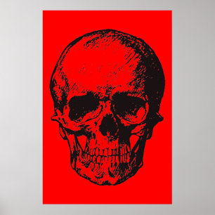 Poster Crâne Rouge Pop Art Imaginaire Art métal lourd