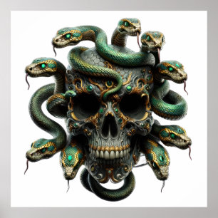 Poster Crâne serpent