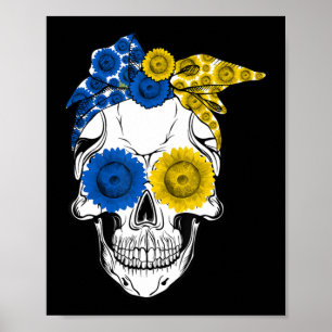 Poster Crâne sucre Ukraine tournesol Ukraine Fl ukrainien