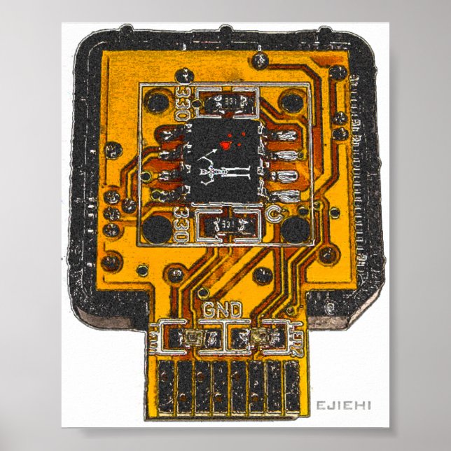 Poster Crâne Techno (complet) (Devant)