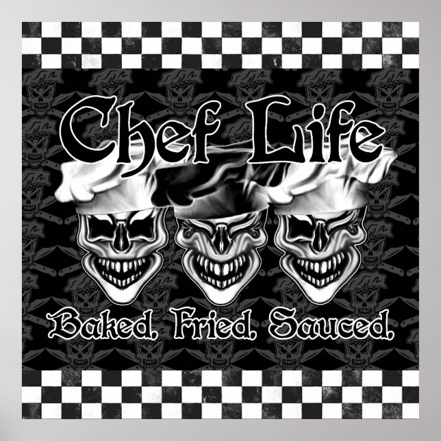 Poster Crânes de chef riant (Devant)