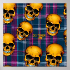 Poster Crânes LITE EXISTENTIELS Sur Tartan 1a