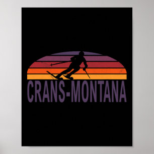 Poster Crans-montana Swiss Alpes Suisse Ski Snowboard