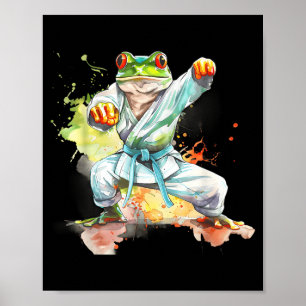 Poster Crapaud de karaté Jiu-Jitsu Judo Mma Taekwondo Gre