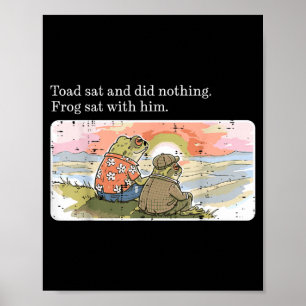 Poster Crapaud S'assit Ne Fit Rien Grenouille S'assit ave