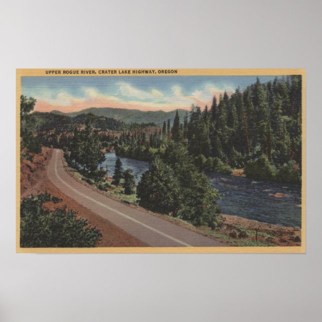 Poster Crater Lake, Oregon - Upper Rogue (Devant)