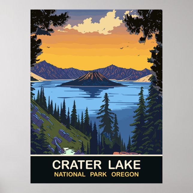 Poster Crater Lake, Parc national, Oregon, Voyage (Devant)