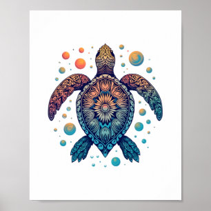 Poster Cravate Hawaiian Sea Turtle-Dye Hawaii Vacances Pl