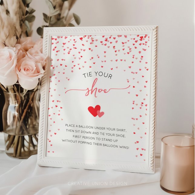 Poster Cravate Votre Chaussure Baby shower Jeu Signe (little sweetheart baby shower)