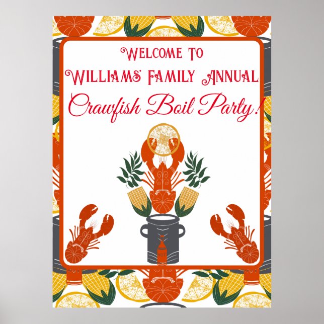 Poster Crawfish Boil Party-Summer Seafood Cookies (Devant)