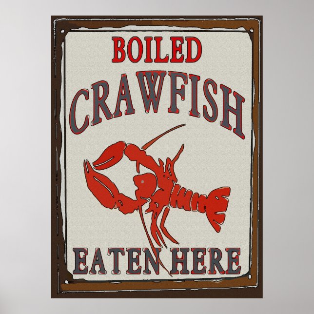 Poster Crawfish Bouilli Ici (Devant)