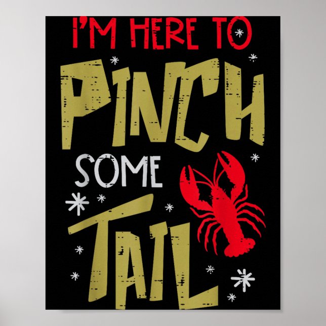 Poster Crawfish Here To Nch Tail Lobster Crayfish Men Wom (Devant)