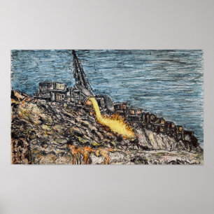 Poster Crayon coloré "Brown's Dump - West Mifflin"