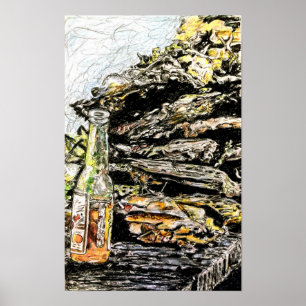 Poster Crayon coloré "Hall Family Corn Roast"