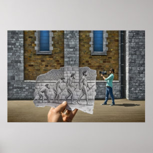 Poster Crayon contre l'appareil-photo - évolution