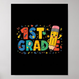 Poster Crayon de première année Retour à l'école 1ère ann