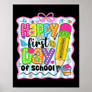 Poster Crayon de professeur pour le premier jour d'école