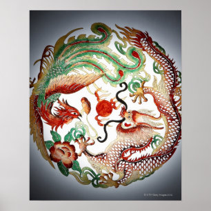 Poster Crayon Dragon et Phoenix