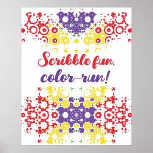 Poster Crayon Scribble Motif géographique