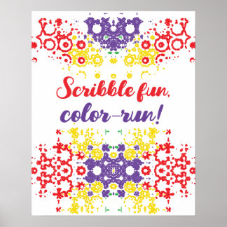 Poster Crayon Scribble Motif géographique