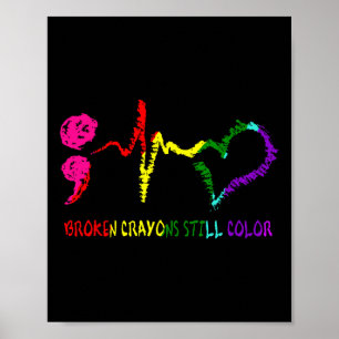 Poster Crayons cassés Couleur encore Sensibilisation à la
