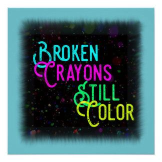 Poster Crayons cassés couleur fixe