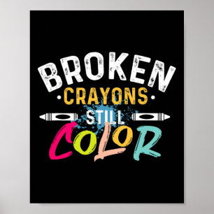 Poster Crayons cassés Couleur fixe - Sensibilisation en s