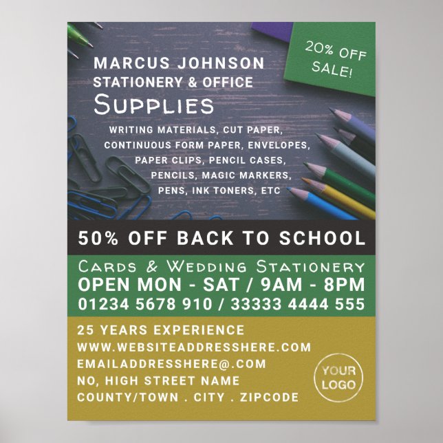 Poster Crayons, Papeterie et fournitures de bureau, Papet (Devant)