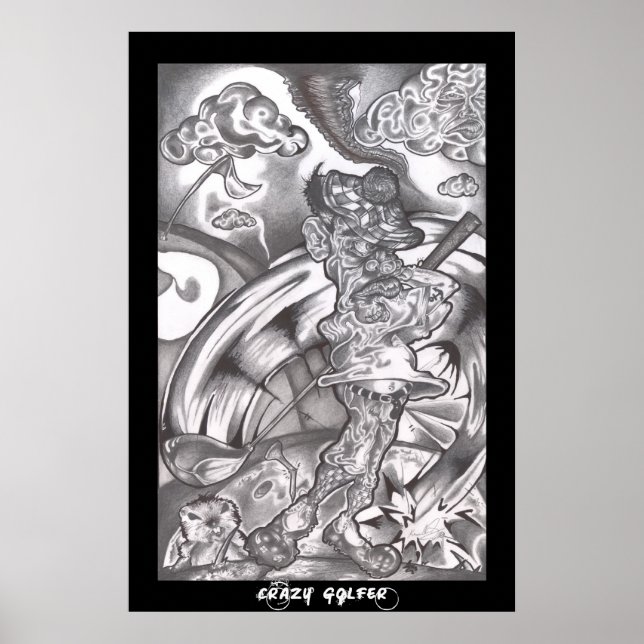 Poster Crazy Golfer (Devant)