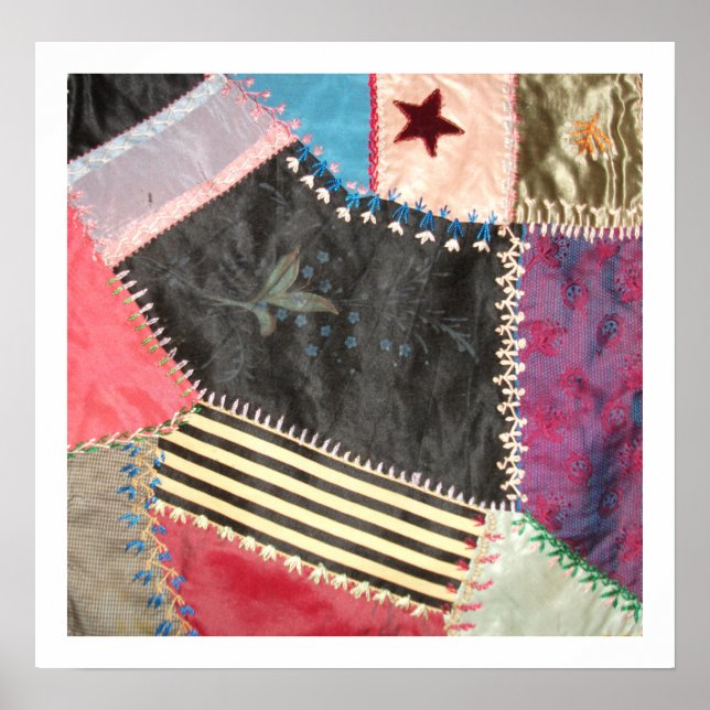 Poster Crazy Quilt victorien antique (Devant)