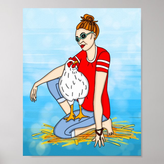 Poster Crazy un Cool Chicks | Poulet (Devant)