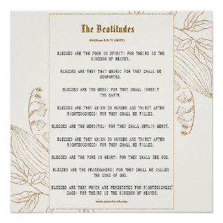 Poster Cream and Bronze Beatitudes Inspiration