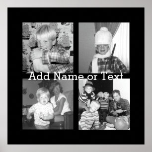 Poster Create sur Instagram Collage with 4 photos - Black