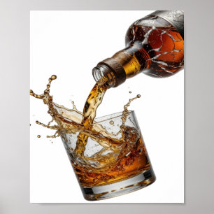 Poster Création argentée WHISKY SPLASH Design