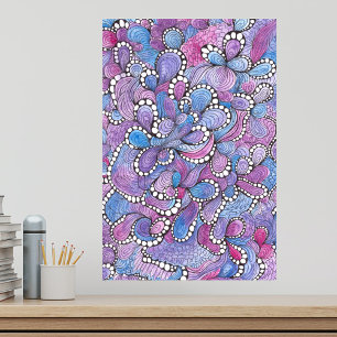 Poster Création artistique hypnotique aux tourbillons vio