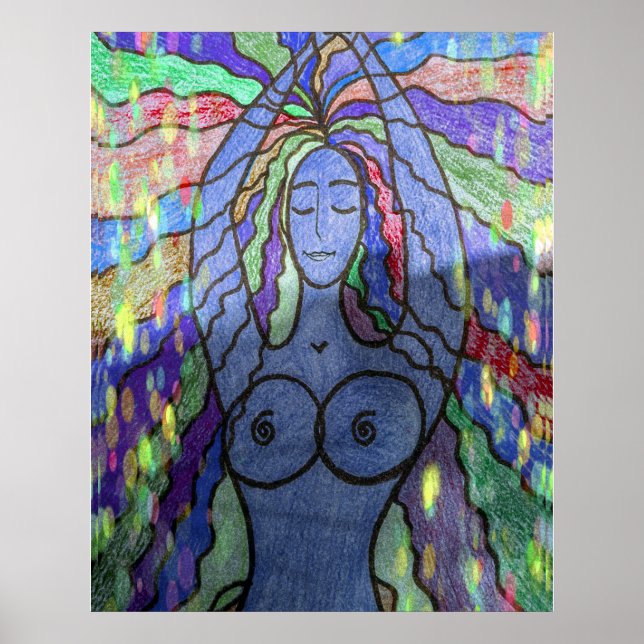 Poster Création Bleu Art Moderne (Devant)