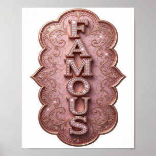 Poster Création chic en or FAMOUS