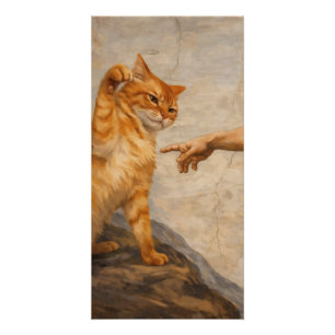 Poster Création d'Adam avec le chat Sarca, une œuvre d'ar