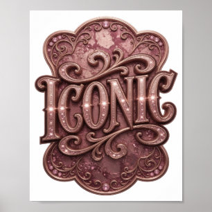 Poster Création de déclaration ICONIQUE rose accrocheuse