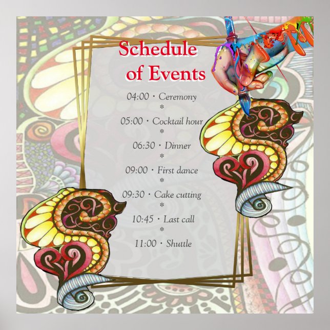 Poster Création de doodle de fête Artiste joyeuse (Devant)