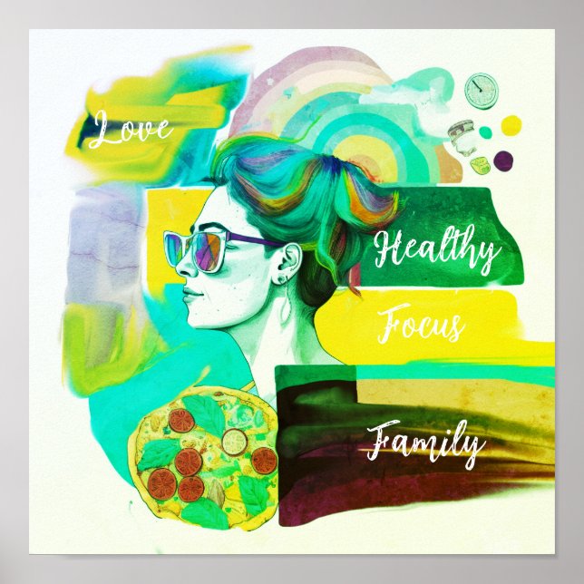 Poster Création de ma vie de rêve : Jaune Vision Board (Devant)