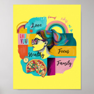 Poster Création de ma vie de rêve : Jaune Vision Board