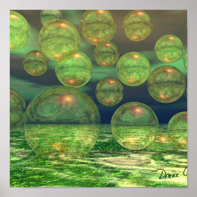 Poster Création de printemps - Vert & Or Renouvellement (Devant)