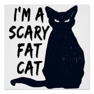 Poster Création graphique de chat noir Halloween effrayan