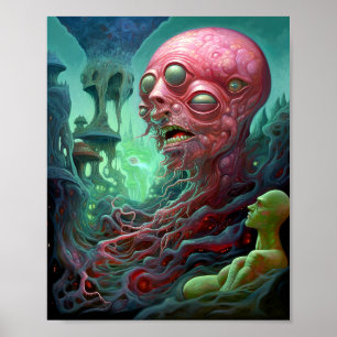 Poster Créature Alien Surreal Horror Art